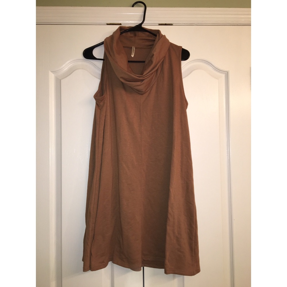🍂Tan Swoop Neck Dress🍂